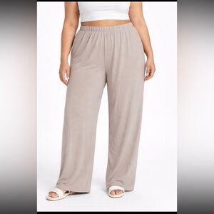 Hilary Radley Women's Taupe Wide-Leg Pants